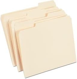 Staples Heavy Duty File Folder, 1/3 Cut Tab, Letter Size, Manila, 250/Box