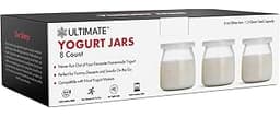 Ultimate Yogurt Jars - Make More Delicious Yogurt! 8 Count Small Glass Yogurt Cups With Lids - 100% BPA Free, Airtigh...