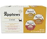 Applaws Natural Wet Cat Food, 8 Count, Limited Ingredient Cat Food Pots, Chicken Variety Count in Broth, 2.12oz Pots