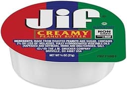 Jif Creamy Peanut Butter, 3/4 oz Plastic Portion Control Cup, 200 Count Case