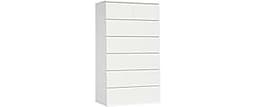FOTOSOK 7 Drawer Dresser, White Dresser Tall Dresser, 23.6W x 15.7D x 46.7H in White Chest of Drawers with Large Stor...