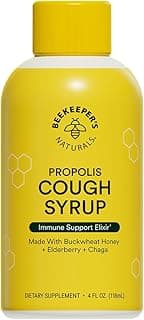 Beekeeper's Naturals Propolis Honey Cough Syrup Daytime for Adults Elderberry, Bee Propolis, Buckwheat Honey - Immune...