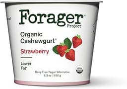 Forager Dairy-Free Usda Organic Strawberry Cashewgurt, 5.3 Oz (Pack Of 12)