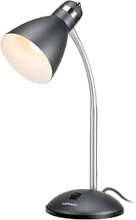 LEPOWER Metal Desk Lamp, Adjustable GooseNeck Reading Light for Bedroom | Compact & Sturdy, Space-Saving for Bedside ...