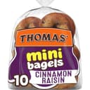 Thomas' Cinnamon Raisin Mini Bagels, 10 Pre Sliced Mini Bagels with No High Fructose Corn Syrup, 15 Oz Bag