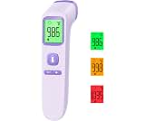 No-Touch Thermometer for Adults, Kids, Babies, 1-Sec Fast Accurate (Purple) | Fever Alarm, Large LCD with 3-Color Bac...