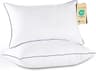 JOLLYVOGUE Firm Pillows Queen Size Set of 2, Supportive Bed Pillows with Oeko-Tex Certified Down Alternative Fill, Lu...