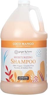 Ginger Lily Farms Botanicals Moisturizing Shampoo for All Hair Types, Coco Mango, 100% Vegan & Cruelty-Free, Coconut ...