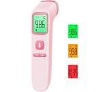 No-Touch Thermometer for Adults, Kids, Babies, 1-Sec Fast Accurate (Pink) | Fever Alarm, Large LCD with 3-Color Backl...