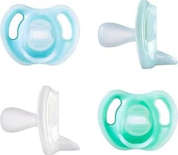 Tommee Tippee Ultra-Light Silicone Pacifier, 0-6 Months, Symmetrical One-Piece Design, BPA-Free Silicone Binkies, Blu...
