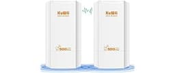 KuWFi 5.8G Wireless Network Ethernet Bridge, Long Range Transmission WiFi Access Point Outdoor AP CPE Kit IP65 Waterp...