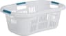 Rubbermaid Large Hip-Hugger Laundry Basket/Hamper, 1.5-Bushel, White, Stackable Storage Bin/Organizer for Bathroom/Be...