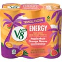 V8 Energy Passionfruit Orange Guava Energy Drink, 6 Count 8 Fl Oz