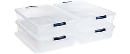 Rubbermaid Cleverstore 42 Quart Stackable Plastic Storage Container Organizer Bin with Latching Lids for Garage, Clos...