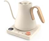 Epeios Gooseneck Electric Kettle 1°F Temperature Control,1200W,0.9L,White | Rapid Heating, for Pour Over Coffee & Tea...