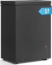 TABU 3.5 Cubic Feet Chest Freezer, Compact Deep Freezer, Black | Top Opening Freezer, 7 Level Adjustable Thermostat &...