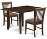 East West Furniture NDNO3-MAH-C 3 Piece Dinette Set for Small Spaces Contains a Rectangle Dining Table with Dropleaf ...