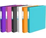 6 Pack 0.5 inch Durable 3 Ring Binders,Holds 100 Sheets 8.5 * 11inch Papers | Round Ring Binders with 2 Pockets ,Clea...