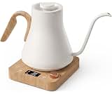 Epeios Gooseneck Electric Kettle ±1°F Temp Control,1200W,Cream White Walnut | Rapid Heating, Precision Pour-Over for ...