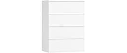 FOTOSOK White Dresser, 4 Drawer Dresser Small Chest of Drawers 23.6L x 15.7W x 31.5H in, Modern White Storage Cabinet...