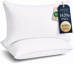 Beckham Hotel Collection Bed Pillows King Size Set of 2 | Down Alternative Pillow for Back, Stomach or Side Sleepers