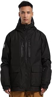 GSOU SNOW Men's Ski Jacket Snowboard Snow Coat Waterproof Windproof Insulated Winter Mountain Outdoor Sports Fixed Ho...