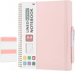 Mr. Pen- Lined Spiral Journal Notebook, 8.5"x11", 100 Pages, Blush | Spiral Bound Large A4 College Ruled Notebook wit...