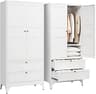 Letaya Metal Armoire Wardrobe Closet with 2 Drawers,18" Deep Clothing Storage Cabinet with Doors and Shelves,Coat Clo...
