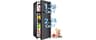 Anypro 4.0 Cu.Ft Fridge with Freezer, Double Door Refrigerator with 6 Level Thermostat, LED Light, Adjustable Glass S...