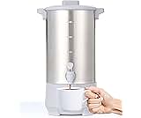 SYBO 45 Cup Coffee Urn, 6L Commercial Stainless Steel Coffee Maker & Hot Water Dispenser, Fast Brewing Percolator wit...