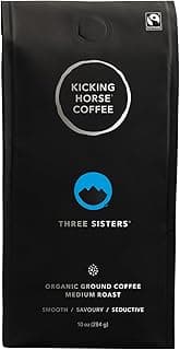 Kicking Horse Coffee - Three Sisters Blend ;Ground 100% Arabica Coffee ; Medium Roast ; All Organic & Fairtrade ; 284 g