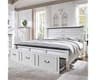Aitjunz Farmhouse King Size Bed Frame with 51" Tall Headboard, Wood Platform Bed Frame with 20" Tall Roman Column Dec...