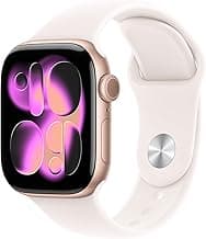 Apple Watch Series 11 [GPS 42mm] Smartwatch with Rose Gold Aluminum Case with Light Blush Sport Band - S/M. Sleep Sco...