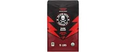 Death Wish Coffee Organic Dark Roast Whole Bean Coffee, Fair Trade, 80 oz | Arabica & Robusta Blend, Baker's Chocolat...