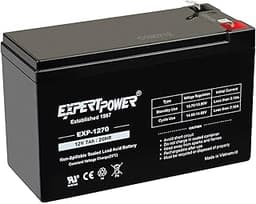 ExpertPower 12V 7Ah - SLA Rechargeable 12V Battery for Ride-On Toys, Alarm System, UPS, EPS, Feeder, Exit Sign, Small...