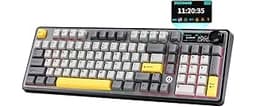 MIKIBY AJAZZ AK980 Wireless Keyboard with Smart Display & Knob,98% Mechanical Keyboard Tri-Mode BT/2.4G/USB-C, Hot Sw...