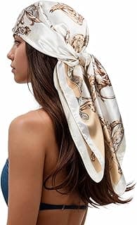 RIIQIICHY RIIQIICHY Head Scarf for Women Like Silk Scarf Hair Scarf Printed Square Scarf Bandanas for Women 35 Inches