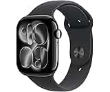 Apple Watch Series 11 [GPS 46mm] Smartwatch with Jet Black Aluminum Case with Black Sport Band - M/L. Sleep Score, Fi...