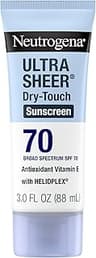 Neutrogena Ultra Sheer Dry-Touch Sunscreen Lotion SPF 70, Broad Spectrum, Water Resistant 80 Min, Oil-Free, Oxybenzon...
