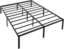 Queen Bed Frame 11 Legs Support Metal Platform with Storage Space | Heavy Duty Steel Slat Support 14 Inch Queen Size ...