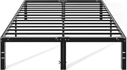 OLIXIS Metal Queen Bed Frame - 14in High with Storage Space, No Box Spring Needed with Sturdy Steel Slat Support, 220...