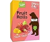 BEAR Real Fruit Snack Rolls - Gluten Free, Vegan, and Non-GMO - Variety Pack (Strawberry, Raspberry, Tropical)) – 48 ...
