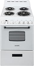 Avanti Electric Range Oven Compact Design, 2.1-Cu.Ft. Capacity with 4 Coil Burners, Framed Glass Oven Door, Storage D...