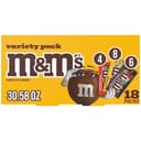 M&M'S Milk Chocolate Candy, Variety Pack, Full Size, Pack of 18 Bulk Candy Chocolate