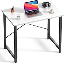 DUMOS 32 Inch Small Computer Desk, Home Office Desks for Bedroom, White