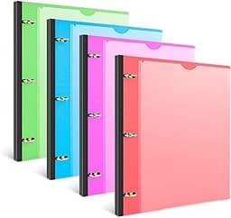 INFUN 1 Inch Telescoping 3 Ring Binder - 4PCS, Flexible Round Binder with Customizable Front Cover and Clear Catalog ...