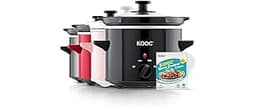 KOOC Small Slow Cooker, 2-Quart, Free Liners Included for Easy Clean-up, Upgraded Ceramic Pot, Adjustable Temp, Nutri...