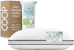 Coop Home Goods Eden Bed Pillow Queen Size for Sleeping on Back, Stomach and Side Sleeper- Medium Soft Memory Foam Co...