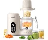 Grownsy Baby Food Maker & Processor with Dual-Layer Steam Basket,Cream | Steamer & Blender, Healthy Homemade Baby Foo...