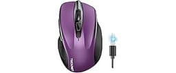 TECKNET Wireless Mouse (BT5.0/3.0 & 2.4G) Rechargeable 4800 DPI Silent USB A & Bluetooth Mouse 6 Buttons, Wide Compat...